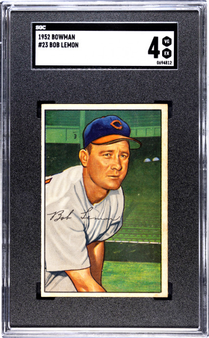 1952 Bowman 23 Bob Lemon - SGC 4 VGEX HOF