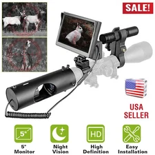 Night Vision Camera Hunting Scope 5" Screen 850nm Infrared Rifle Sight LED IR