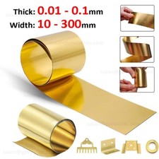 Brass Sheet Roll Metal Foil Plate 0.01-1mm Thick, 10-300mm Width, 1000mm Length