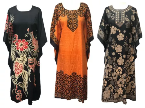 PLUS SIZE  KAFTAN TUNIC DRESS PONCHO FREE SIZE FITS 16,18,20,22,24,26