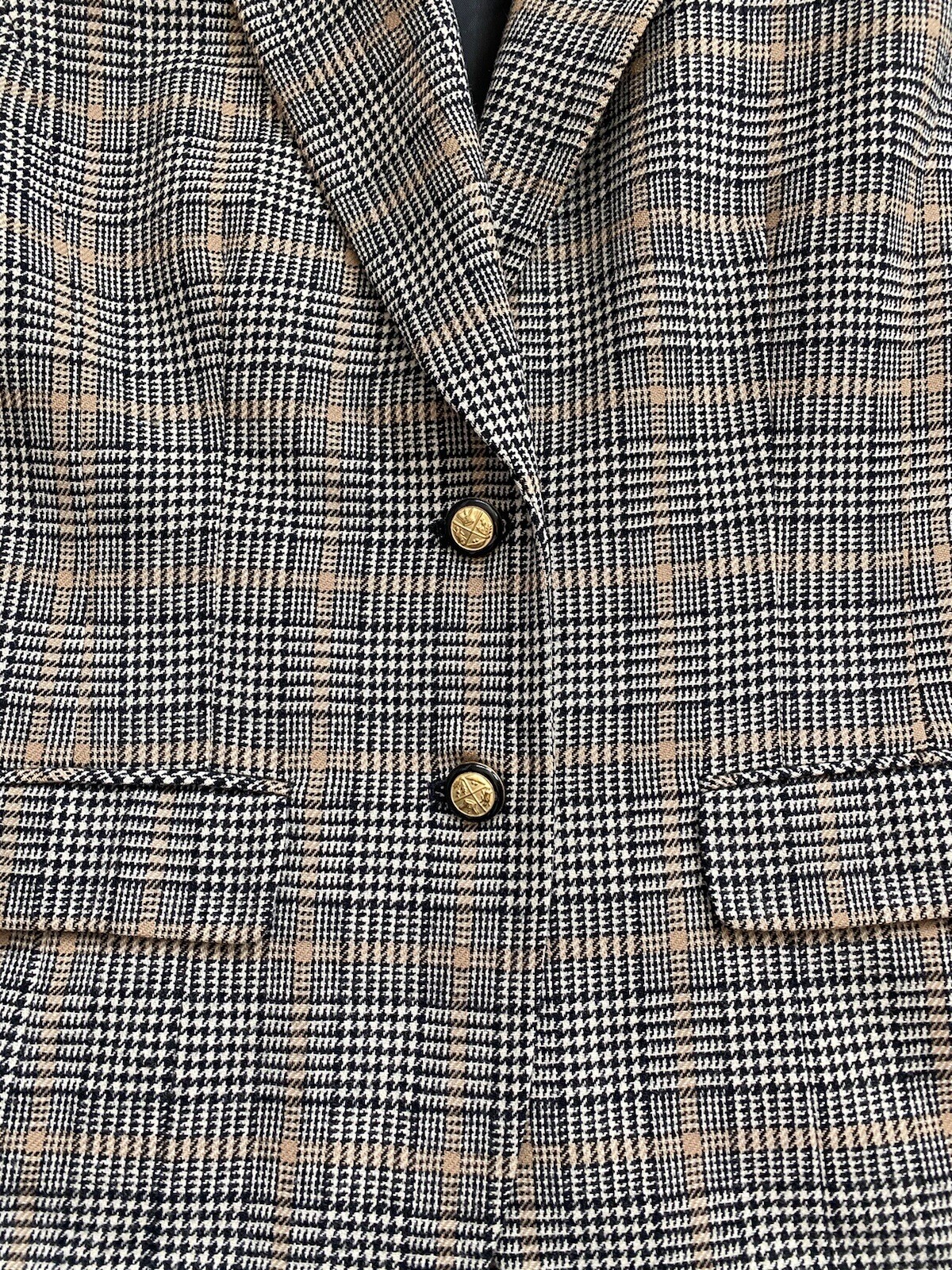 PENDLETON 100% Virgin Wool 2 Button Black/Tan/Whi… - image 8