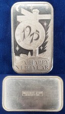 1975 Happy New Year Eve Day Madison Mint 1 Troy Oz 999 Fine Silver Bar si471 95.00 per troy oz