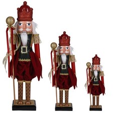 Wood Look Christmas Nutcracker Soldier Xmas Traditional Ornament Assorted Sizes