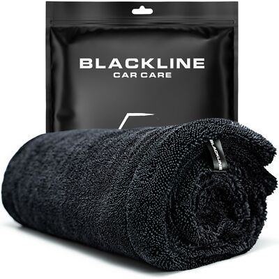 Blackline Microfiber Car Drying Towel 1300 GSM 2ft x 3ft XL Absorbs 8lbs
