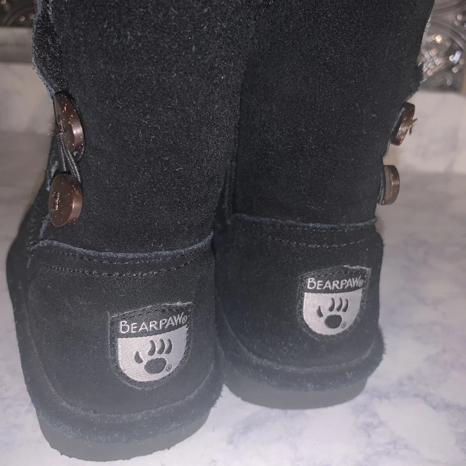 Bearpaw Bota Niño Invierno Cálido Rosaline Niño 12 Negro Gamuza Foto 4 de 4