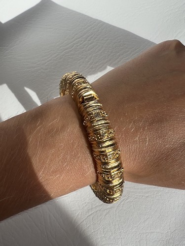 "Bracciale Braccialetto Camrose & Kross Jacky Kennedy Cristalli Tono Oro 7"" - Foto 2 di 7