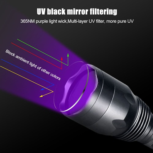 UV 3*LED Taschenlampe 365nm Scorpion Bernstein Schwarzlicht Handlampe &AKKU Kit - Bild 7 von 13