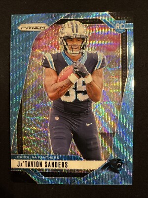24 2024 PANINI PRIZM BLUE WAVE JA'TAVION SANDERS /230 RC ROOKIE COLOR MATCH