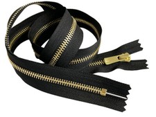 EXCELLA Zipper YKK 5 Golden-Brass Automatic Lock Slider Closed-End 4" - 36  