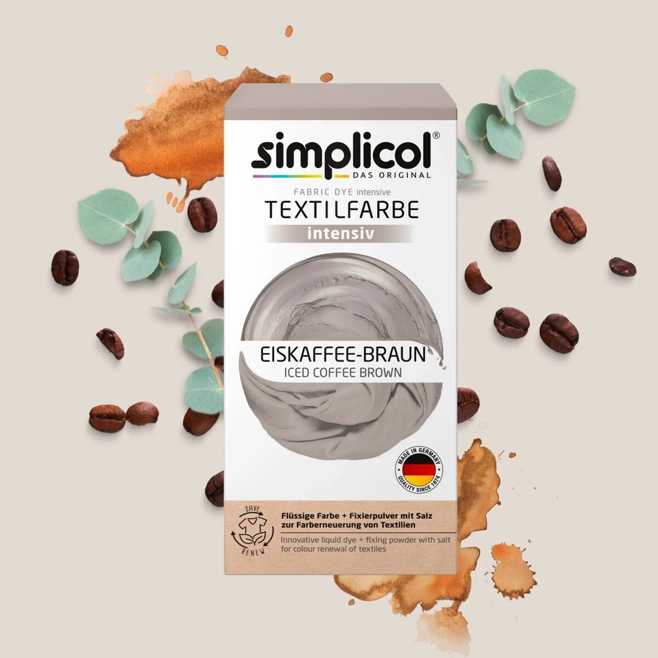 Simplicol Fabric Dye INTENSIVE Iced Coffee Brown Color Fixative 600g