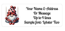 LADYBUG GNOME Personalized Return Address Labels 1 X 2 5/8 inches lady bug