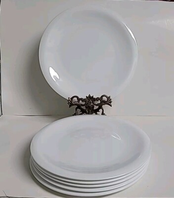 6 Fitz And Floyd Everyday Navaeh White 10-1/2 inch Dinner Plates