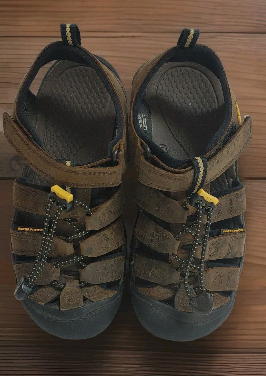 Sandali sportivi Keen marroni ragazzo taglia 4 impermeabili lavabili punta chiusa scarpe