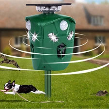 iMountek Solar 360°Ultrasonic Animal Repeller w/ Motion Sensor Outdoor Repellent