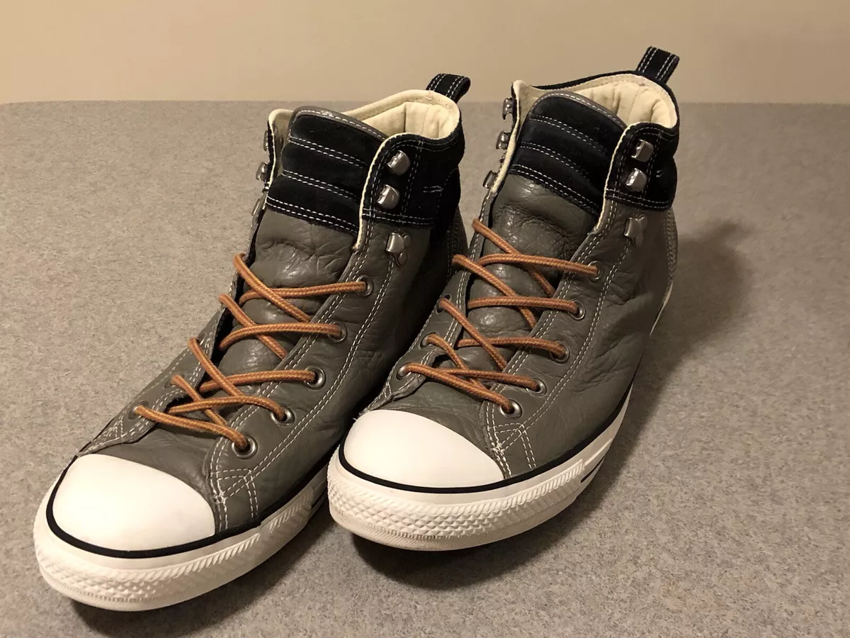 Converse Unisex Two Tone Grey Leather Black Suede High Top