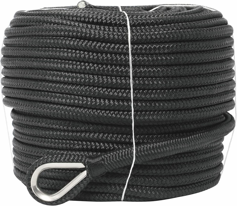 Double Braid Nylon Rope 1/2 Inch x 600' Anchor Line Marine Dock Lines ...
