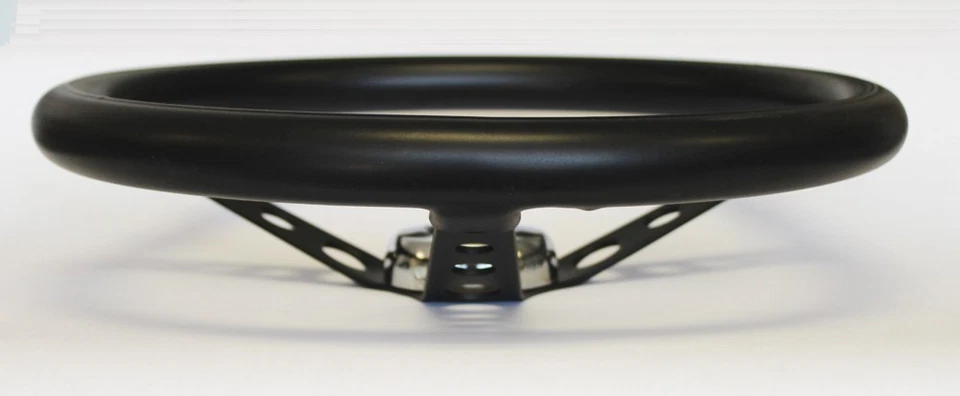 Volante clásico negro sobre negro 14 1/2" para Jeep CJ5 CJ7 YJ 1976-1995 Foto 3 de 4