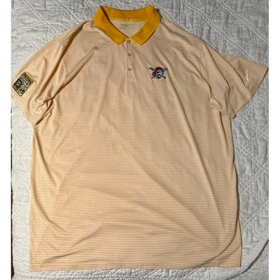 Nike Golf Pittsburgh Pirates team issured Polo Shirt Mens 3XL Yellow Striped - Image 1 of 4