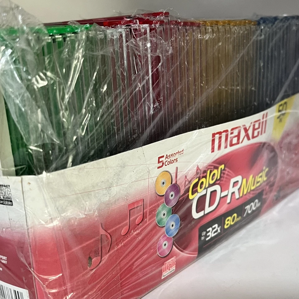 Maxell 50-pack Color CD-R Music 32x 80 min 700 MB New  - Image 2 of 4