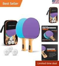 Ping Pong Paddles - High-Performance Set with Table Tennis Rackets, 3-Star P...