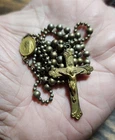 Vintage WWII Military Rosary Religious Catholic Medal Crucifix Pendant Lot #C