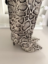 Zara Faux Leather Snakeskin Boots 6 EUR 39