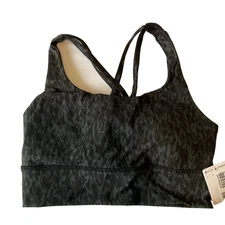 Lululemon Energy Bra Womens Size 6 B/C Cup Black Grey Long Line Medium Support