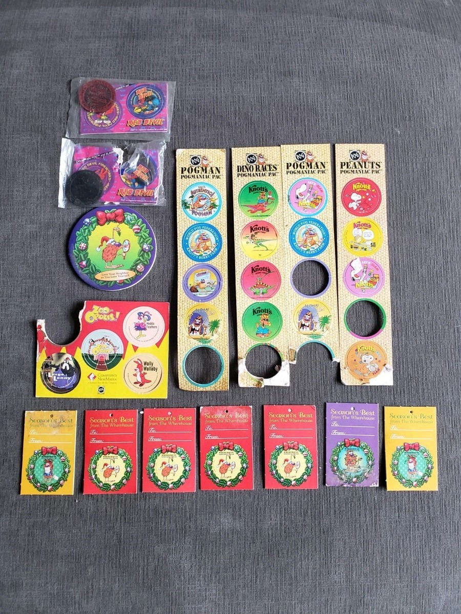 Vintage 90' Genuine Pogs - Knotts Berry Farm, Red Devil Fireworks