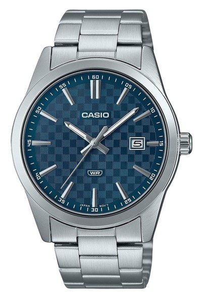 Casio Standard Analog Edelstahl Blaues Zifferblatt Quarz MTP-VD03D-2A2 Herrenuhr-image
