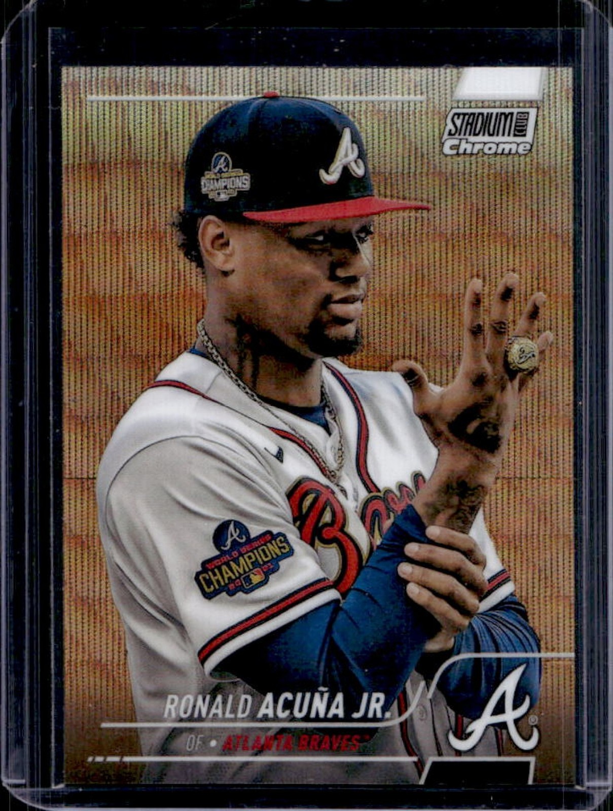 2022 Stadium Club Chrome Ronald Acuna Jr. Wave Refractor #108 Braves