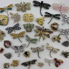 Lot 34 Vintage Now INSECT BUG BROOCH Pins Rhinestone Enamel Costume Jewelry