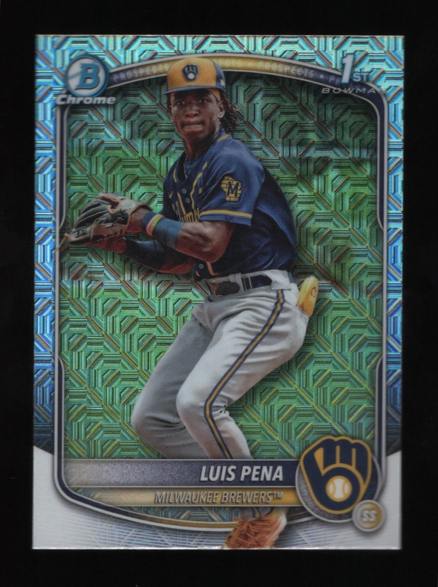 2025 Bowman Chrome Prospects Luis Pena #BCP-38 Mojo Refractor 1st Brewers