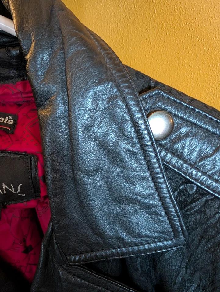 Vintage Used Burmans Leather Fringe Womens Insulated Jacket Small  - Image 3 of 4