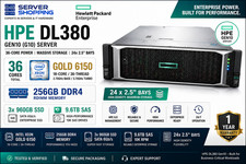 HP DL380 Gen10 G10 36-Core GOLD 6150 256GB DDR4 3x960GB SSD 9.6TB SAS