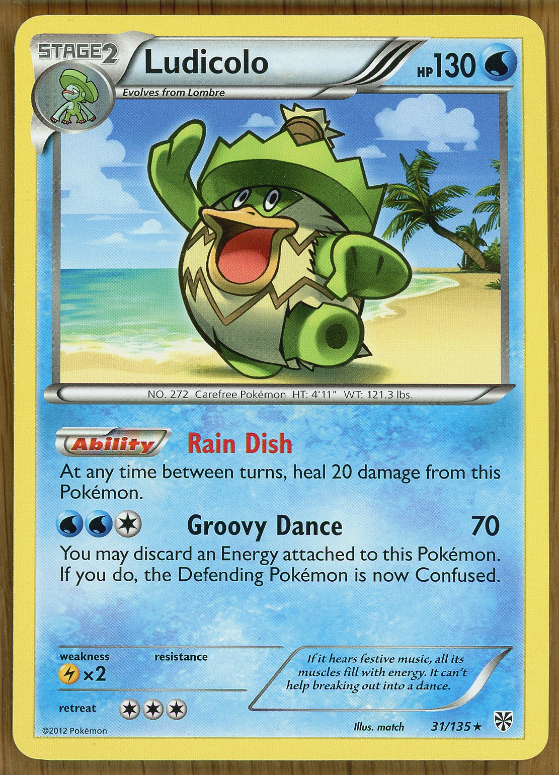 Ludicolo - 31/135 - Rare - BW - Plasma Storm - Near Mint!!