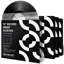 Anti-Static Vinyl Record Inner Sleeves 100 Pack - Durable Clear Disc Sleeves-...