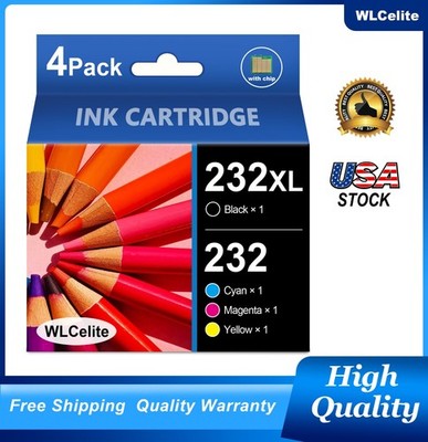 4PK 232XL 232 Ink Cartridges Combo Pack Replacement for Epson WorkForce XP-4205