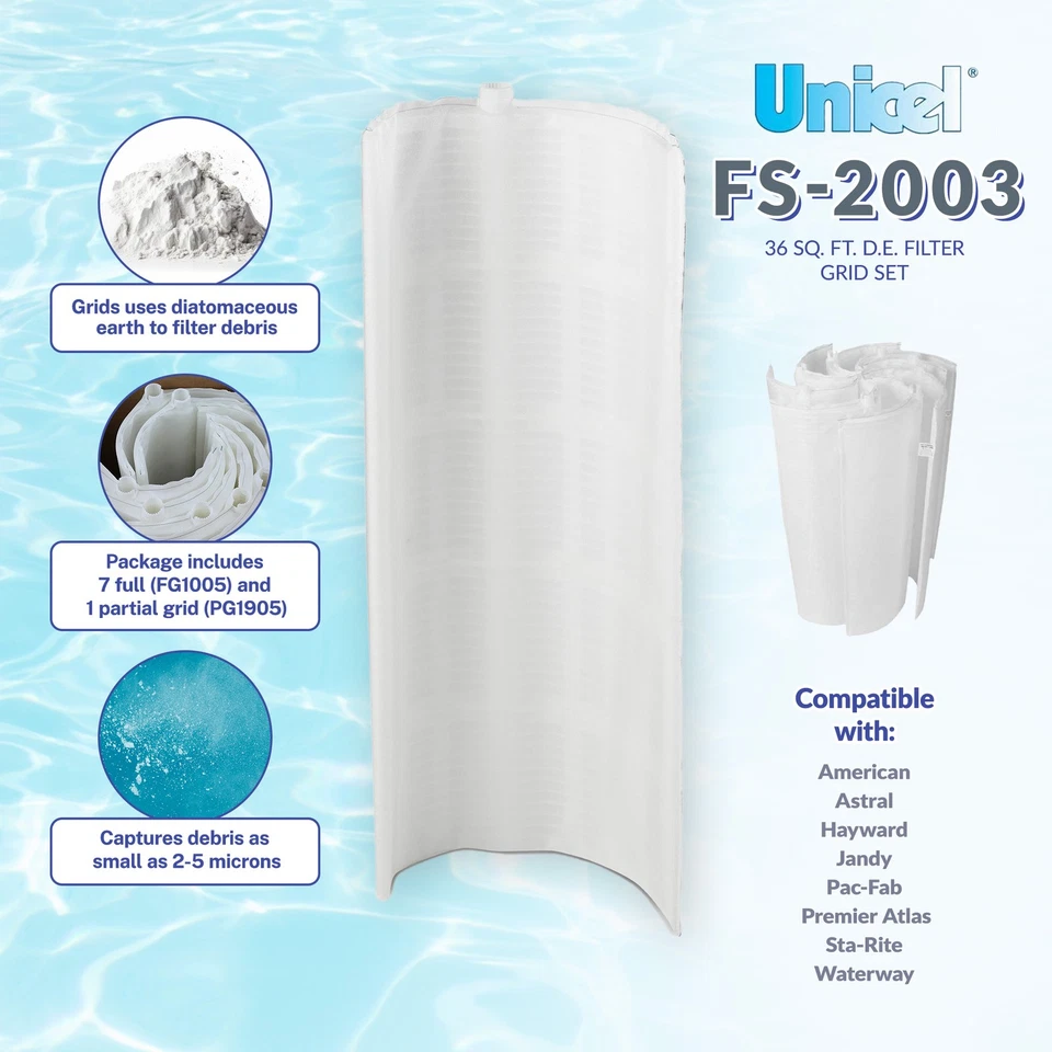 Unicel FS-2003 36 Square Foot Replacement DE Grid Swimming Pool Filter, Full Set - Image 4 of 4