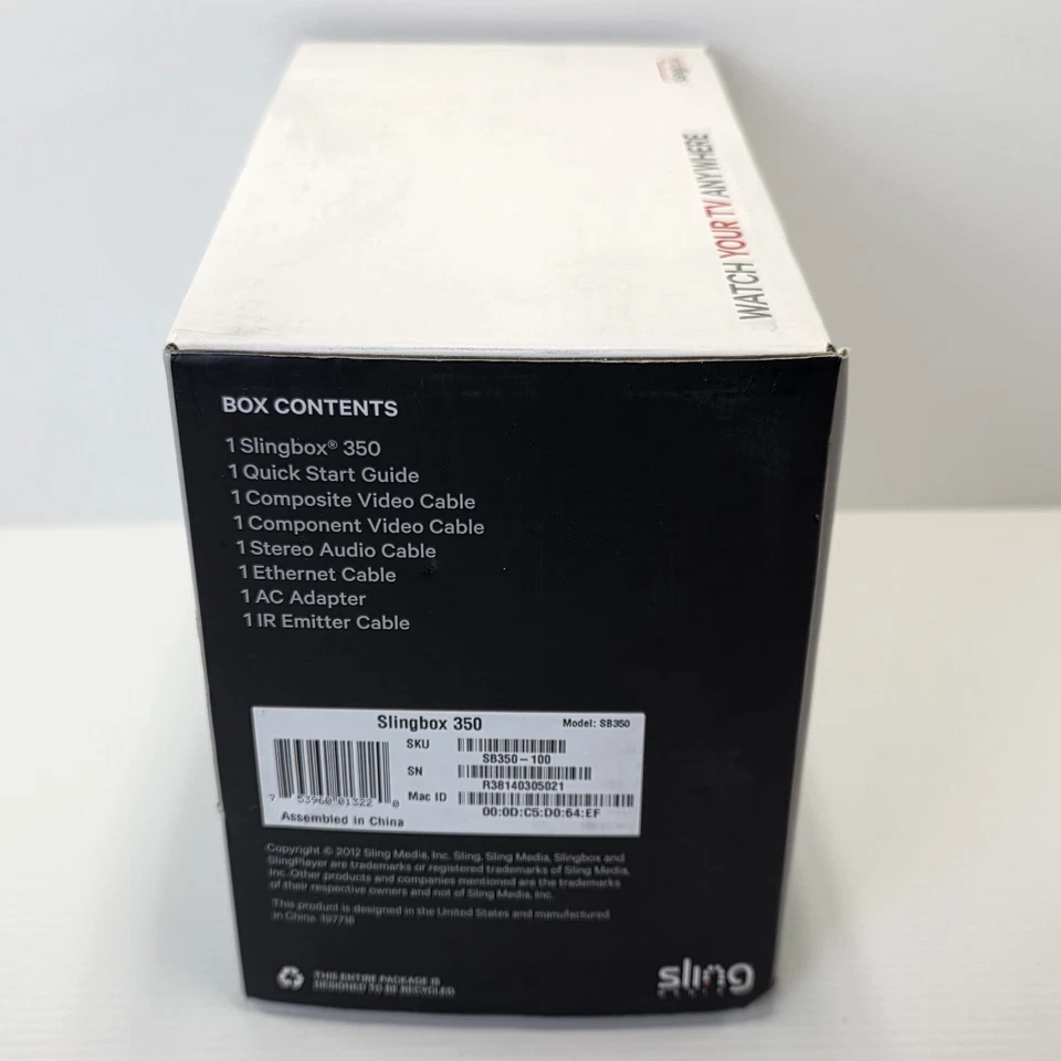 Slingbox 350 Media P{layer WATCH TV ANYWHERE Digital High Definition Video - Image 2 of 4