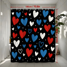 Colorful Heart Shower Curtain for Trendy Bathroom Decor