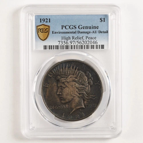 1921 Key Date Peace Dollar $1 AU Details PCGS 31640