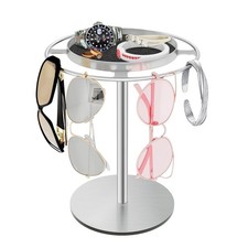 Metal Sunglasses Organizer, Glasses Holder Stand with Storgae Tray, Eyeglasse...