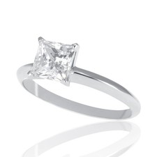 0.30 CT Amazing Princess Cut Diamond Engagement Ring 14K White Gold D/SI1