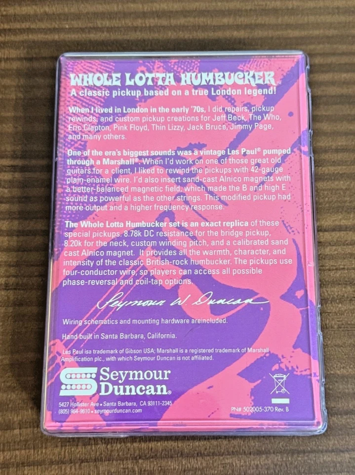 NUEVO Juego de pastillas para guitarra eléctrica Seymour Duncan SH-18 Whole Lotta Humbucker níquel Foto 2 de 3