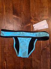 NEW W - TAGS PILYQ Dreamy Blue Bikini Bottom, Blue/Black, Size S