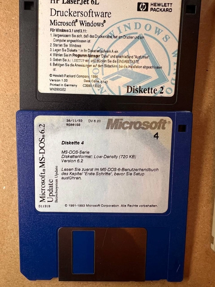 HP LaserJet 6L driver floppy disk + avvio Windows 95 + confezione MS-DOS - Immagine 2 di 4