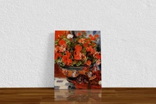 Pierre-Auguste Renoir "Geraniums and Cats" Canvas Print Wall Art Home Decor