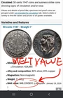 1947 CANADA FIFTY 50 CENT GEORGE VI SILVER HALF DOLLAR COIN Melt Value ($48.33)