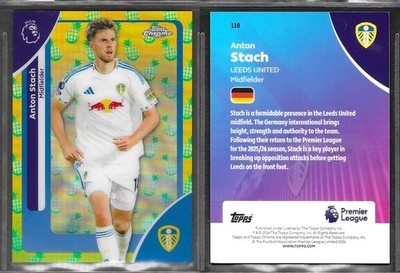 Topps Chrome EPL 2026 #110 Anton Stach Leeds United Pineapple Blast Refractor