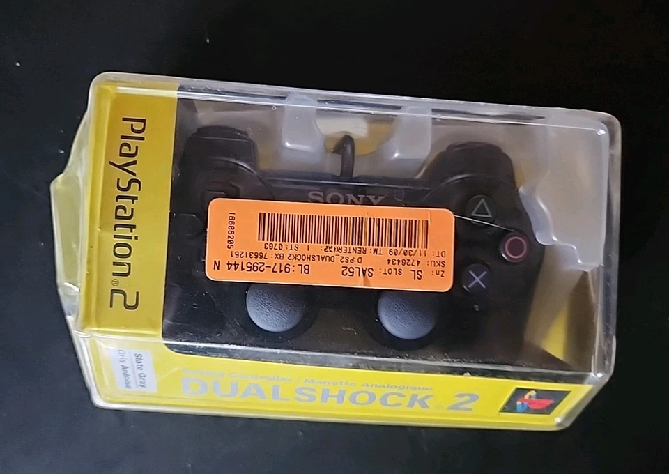 Sony PS2 DualShock 2 SEALED OEM Smoke/Clear Black – Damaged Box (SCPH-10010) NIB - Image 2 of 4